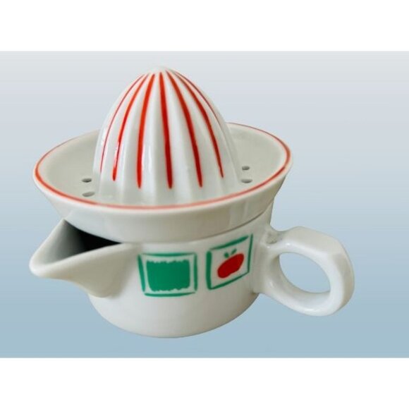 Limoges France Ceramic Lemon Juicer Reamer Squeezer White with Cherries - Picture 1 of 13